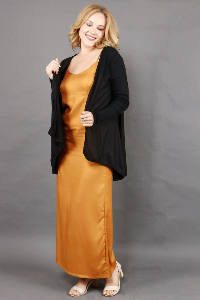 Model wearing Rayon Shrug with Pattern type: Solid-5