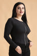 Black Solid Top with Zipper