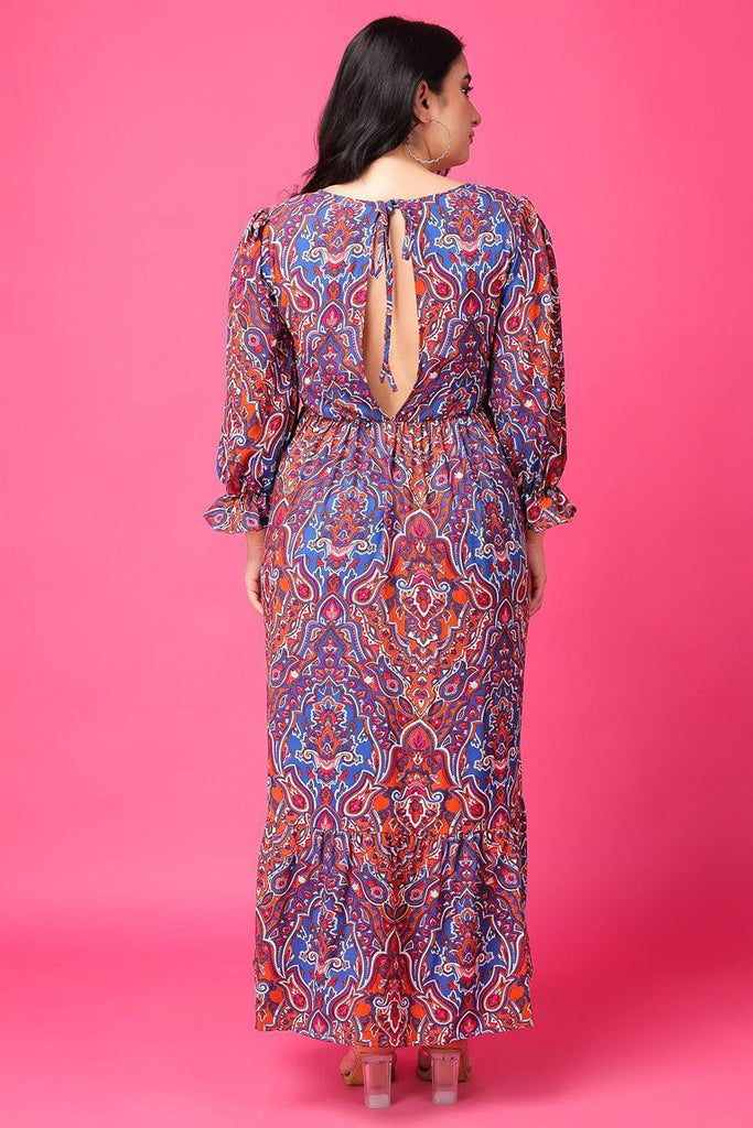 Model wearing Rayon Maxi Dress with Pattern type: Ethnic-4