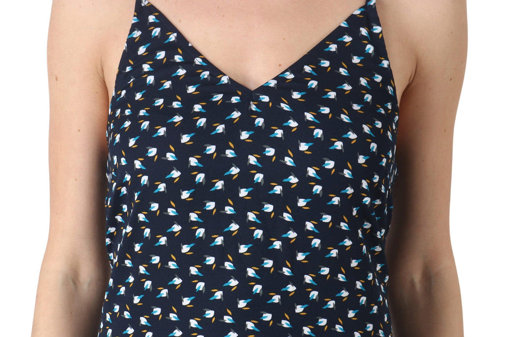 Model wearing Polyester Mini Dress with Pattern type: Bird -3