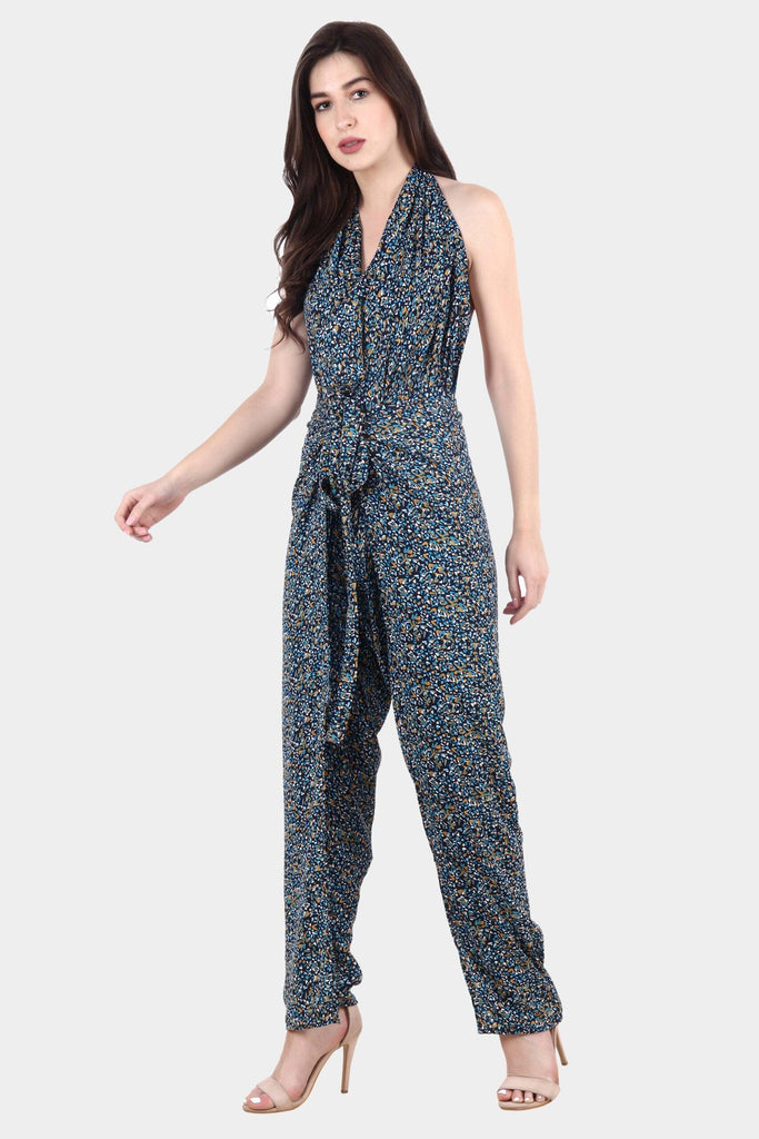 Model wearing Polyester Jumpsuit with Pattern type: Chips-4