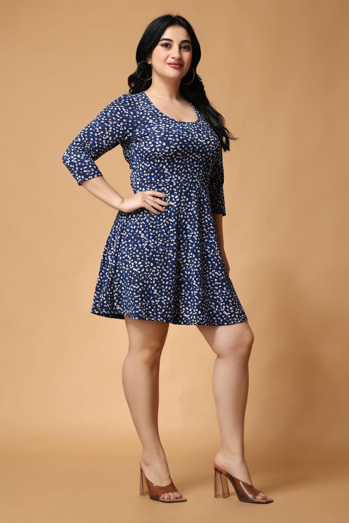 Model wearing Poly Lycra Mini Dress with Pattern type: Dots-5