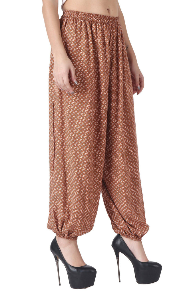 Model wearing Rayon Harem Pants with Pattern type: Dots-10