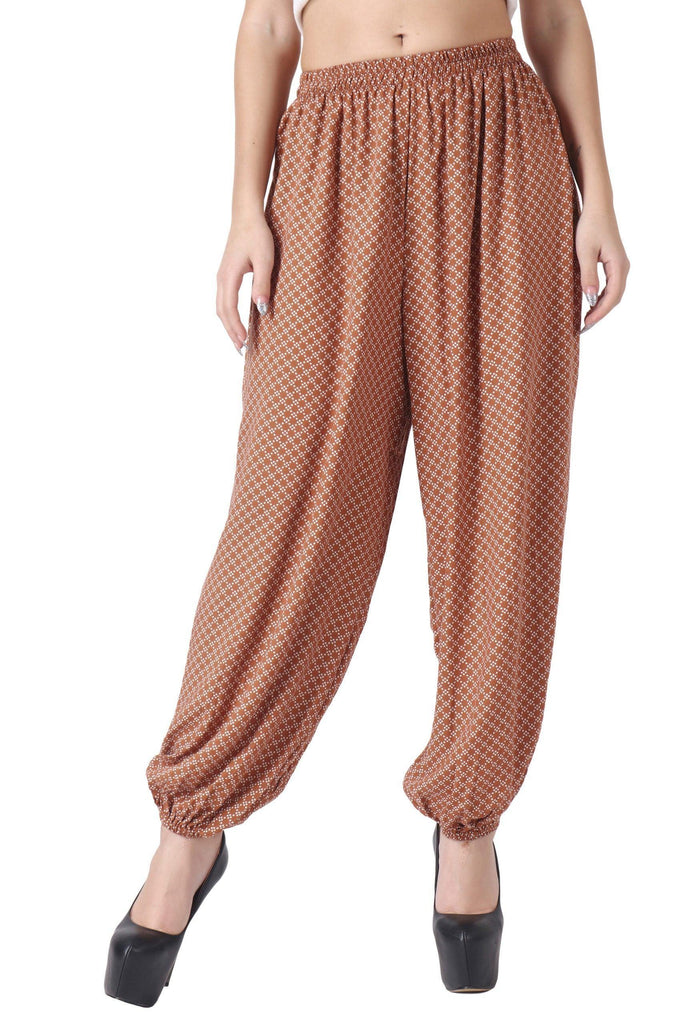 Model wearing Rayon Harem Pants with Pattern type: Dots-11