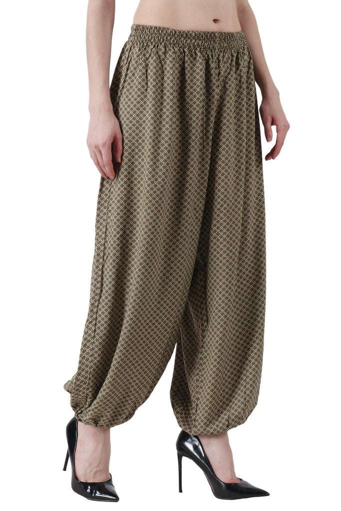 Model wearing Rayon Harem Pants with Pattern type: Dots-13