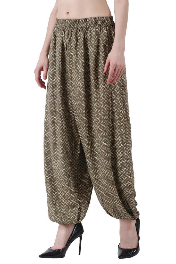 Model wearing Rayon Harem Pants with Pattern type: Dots-15