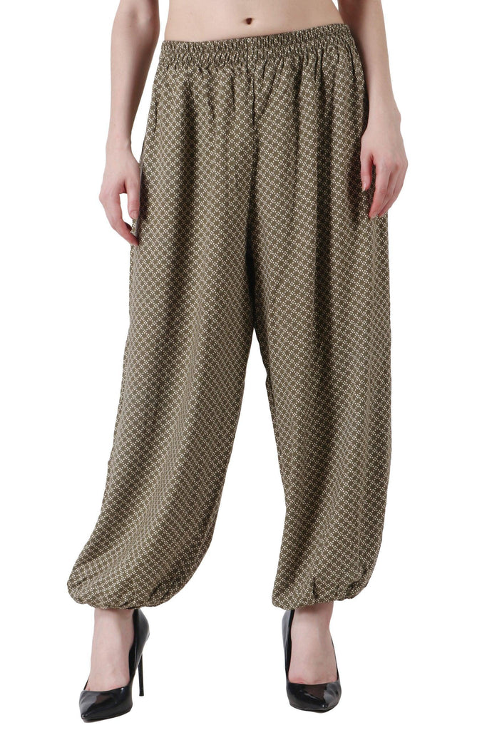Model wearing Rayon Harem Pants with Pattern type: Dots-17