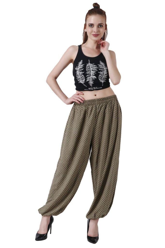 Model wearing Rayon Harem Pants with Pattern type: Dots-18
