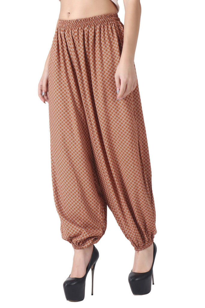 Model wearing Rayon Harem Pants with Pattern type: Dots-7
