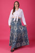 Blue Ethnic Printed Skirt
