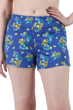 Blue Floral Printed Slip On Shorts