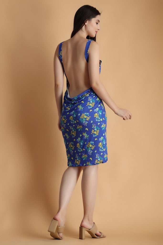 Model wearing Viscose Lycra Mini Dress with Pattern type: Floral-7