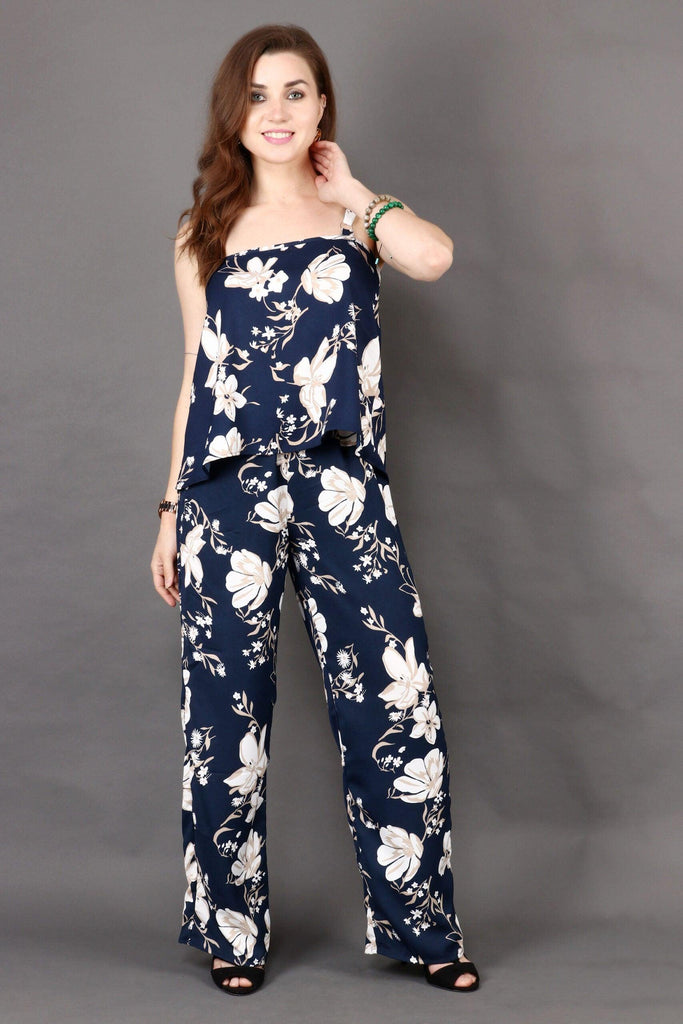 Model wearing Poly Crepe Co-ord Set with Pattern type: Floral-1