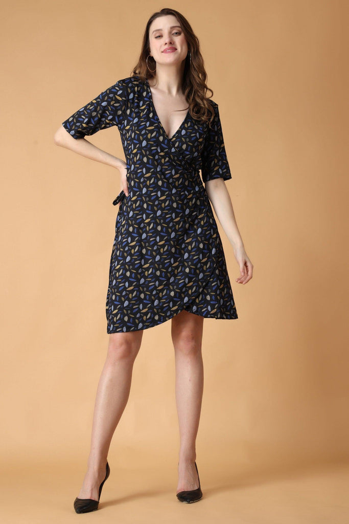 Model wearing Hosiery Mini Dress with Pattern type: Floral-1