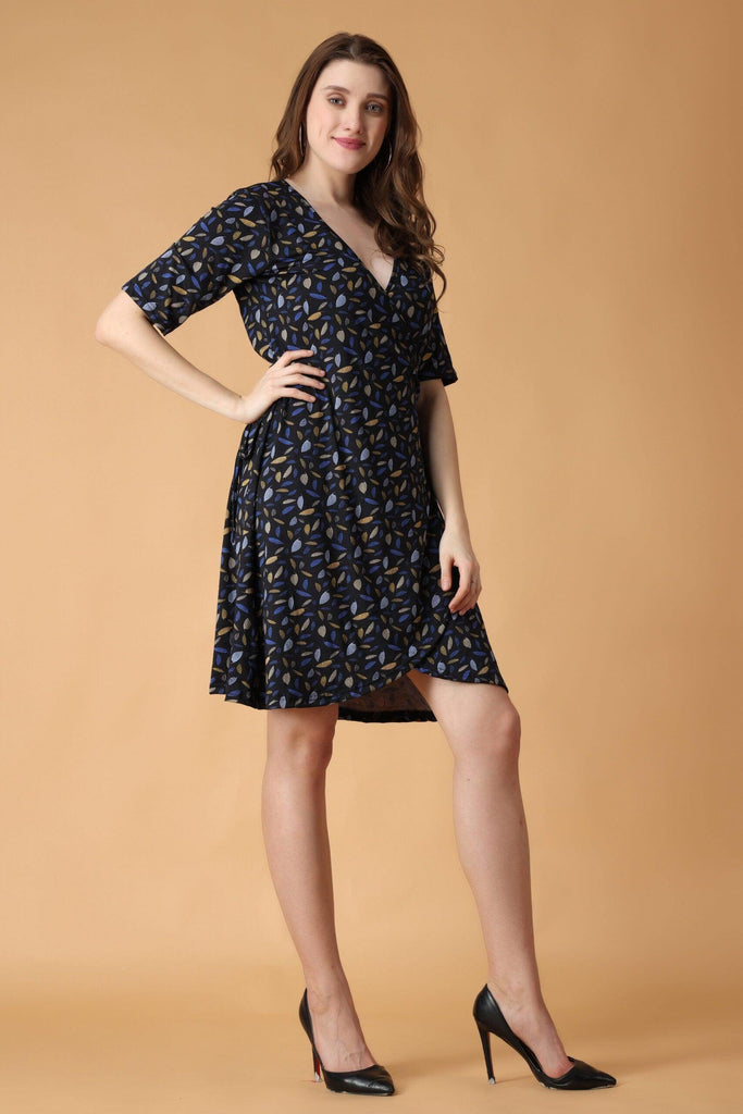 Model wearing Hosiery Mini Dress with Pattern type: Floral-5