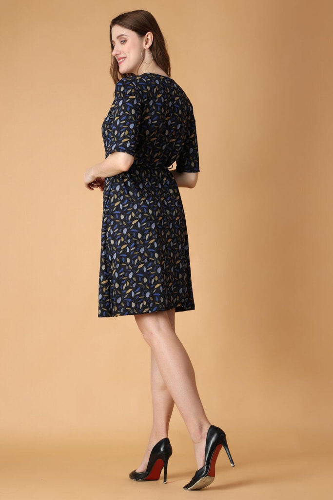 Model wearing Hosiery Mini Dress with Pattern type: Floral-6