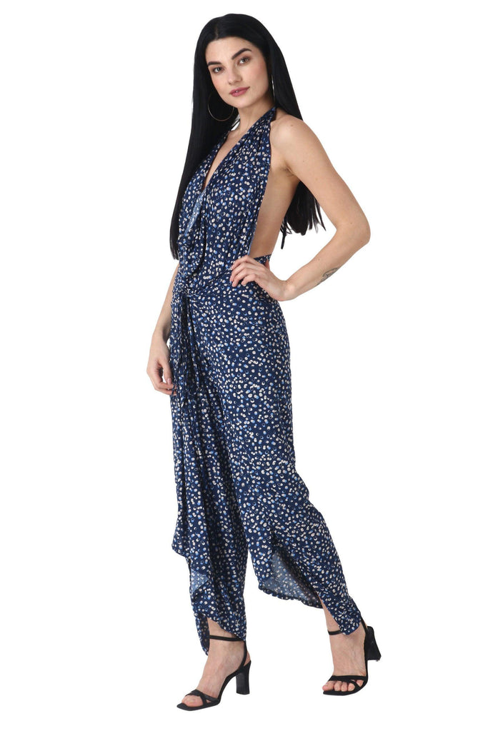 Model wearing Poly Lycra Jumpsuit with Pattern type: Pebble-4