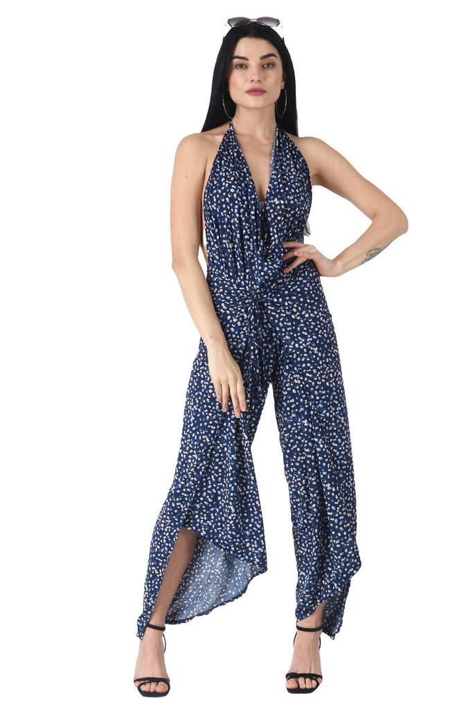Model wearing Poly Lycra Jumpsuit with Pattern type: Pebble-6