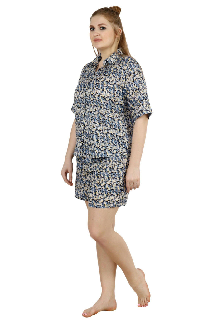 Model wearing Cotton Night Suit Set with Pattern type: Floral-4