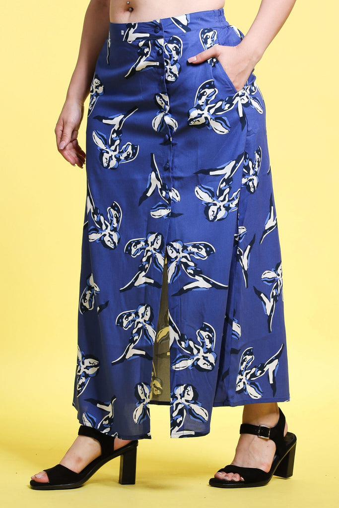 Model wearing Rayon Maxi Skirt with Pattern type: Sparrow-3
