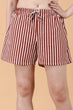 Brown & White Striped Shorts