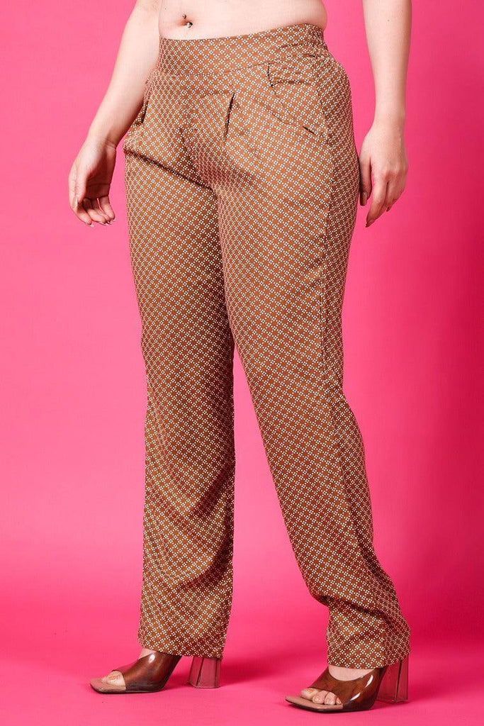 Model wearing Rayon Pant with Pattern type: Dots-3