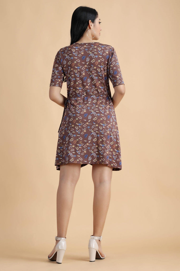 Model wearing Hosiery Mini Dress with Pattern type: Floral-2