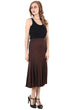 Brown Solid Skirt with Frill