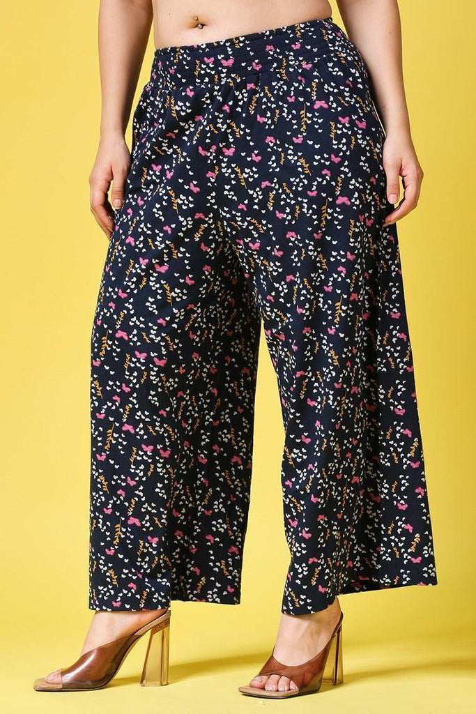 Model wearing Cotton Lycra Pyjama with Pattern type: Butterfly-11