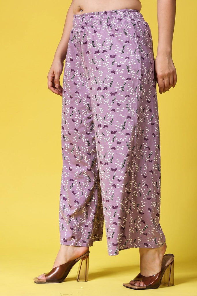 Model wearing Cotton Lycra Pyjama with Pattern type: Butterfly-2