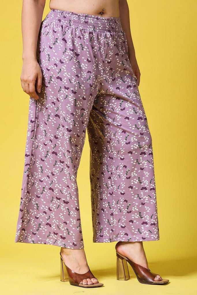 Model wearing Cotton Lycra Pyjama with Pattern type: Butterfly-3