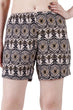 Cream & Black Geometric Printed Shorts