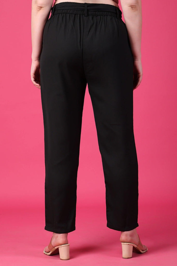 Model wearing Polyester Pant with Pattern type: Solid-14