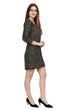Green Leopard Printed Dress with Lurex