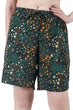 Green Small Floral Abstract Printed Shorts