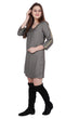 Grey Solid Dress with Lurex