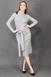 Grey Solid Ribbed Dress
