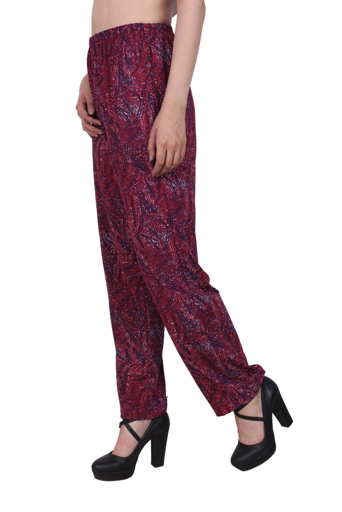 Model wearing Poly Lycra Pant with Pattern type: Abstract-4