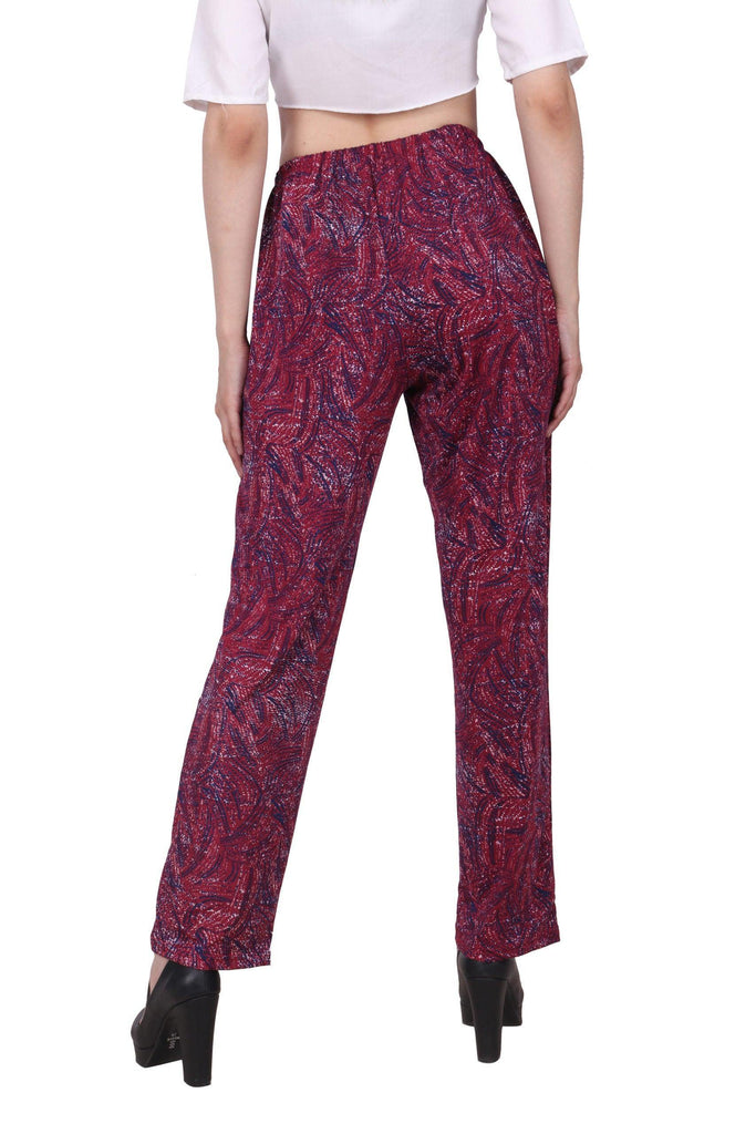 Model wearing Poly Lycra Pant with Pattern type: Abstract-6