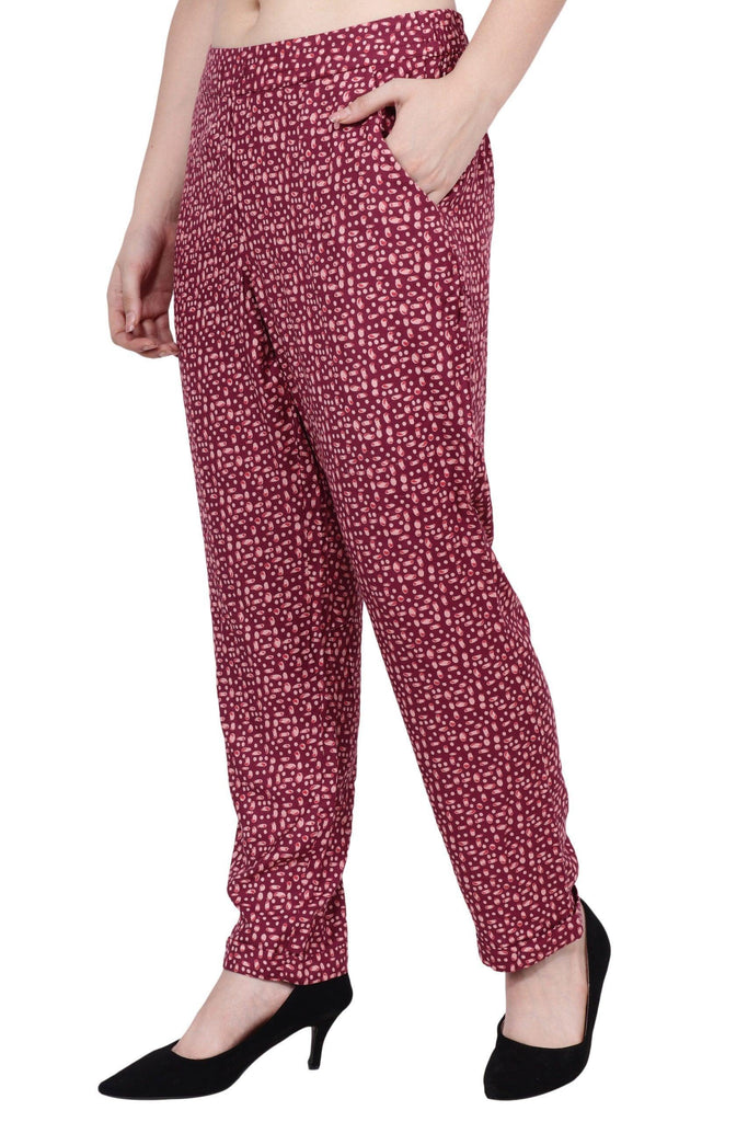 Model wearing Viscose Pant with Pattern type: Pebble-4