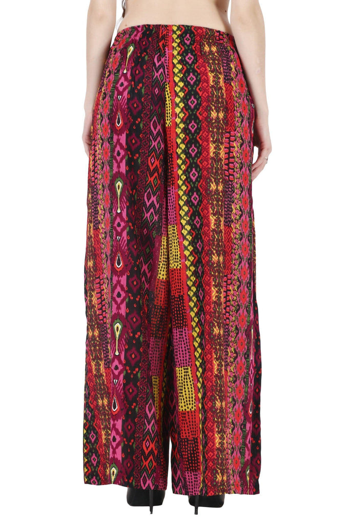 Model wearing Rayon Palazzo with Pattern type: Abstract-2