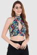 Multicolored Floral Printed Backless Tie Top