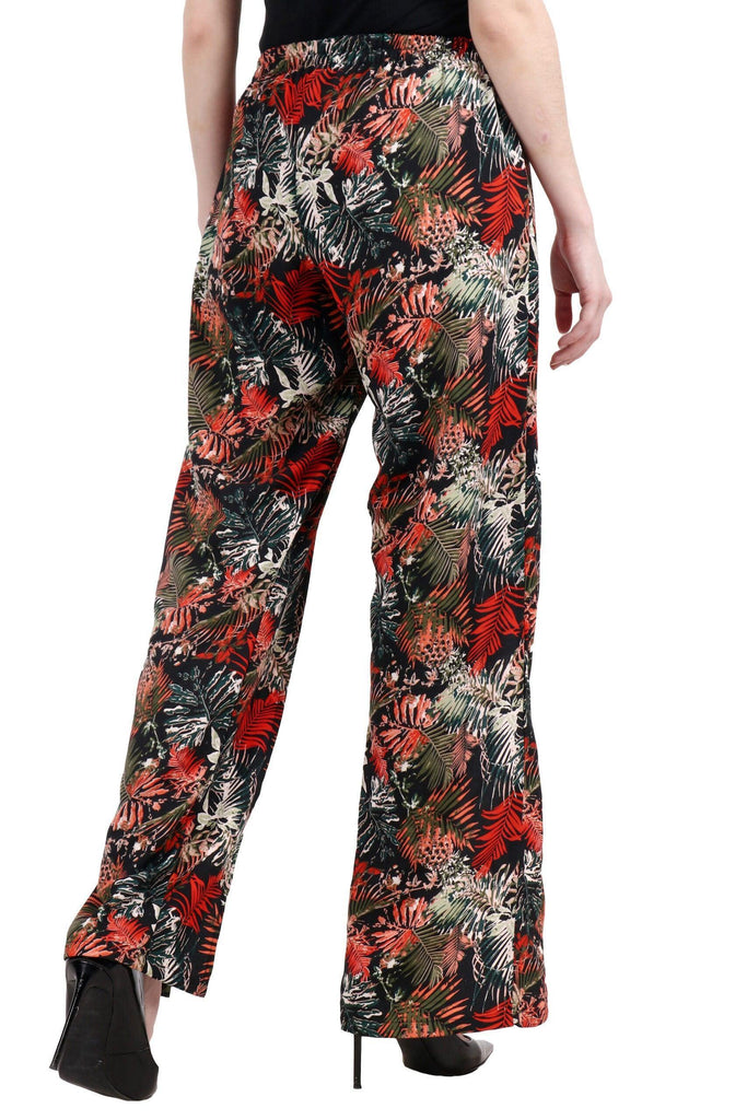 Model wearing Poly Crepe Pyjamas with Pattern type: Floral-3