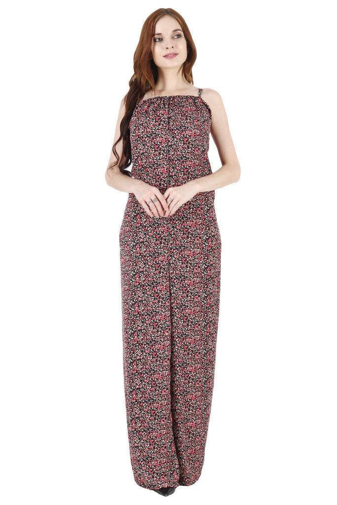 Model wearing Poly Crepe Jumpsuit with Pattern type: Graphic-4