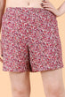 Multicolored Small Floral Printed Slip On Shorts