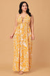 Mustard Floral Printed Maxi Dress
