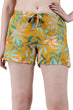 Mustard Leaves Printed Cotton Shorts