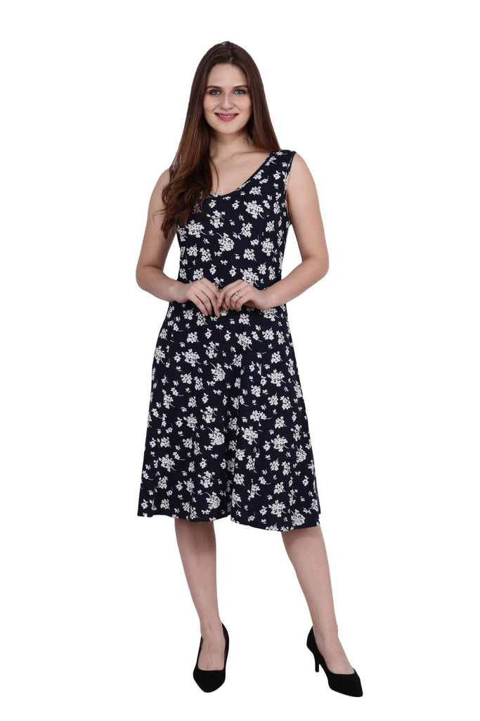 Model wearing Polyester Elastane Mini Dress with Pattern type: Floral-1