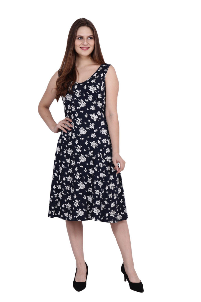 Model wearing Polyester Elastane Mini Dress with Pattern type: Floral-2