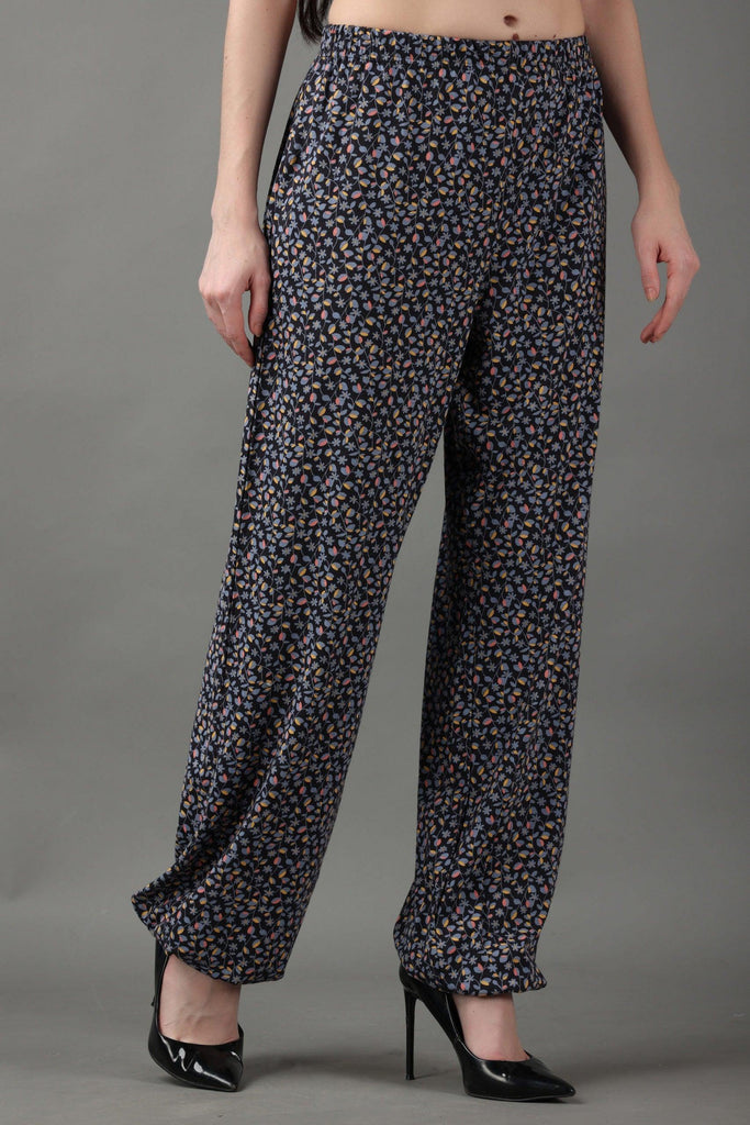 Model wearing Cotton Lycra Pyjamas with Pattern type: Floral-1